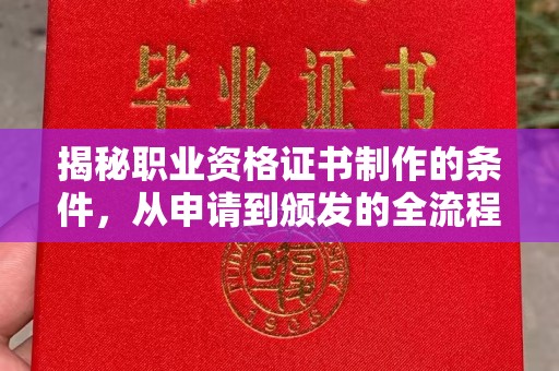 河北揭秘职业资格证书制作的条件，从申请到颁发的全流程解析